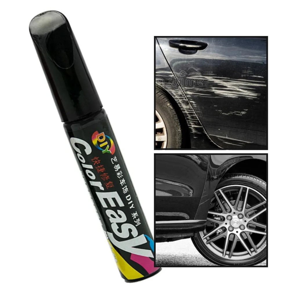 Tinta Reparo Automotivo Caneta Tira Risco C Aplicador Preto