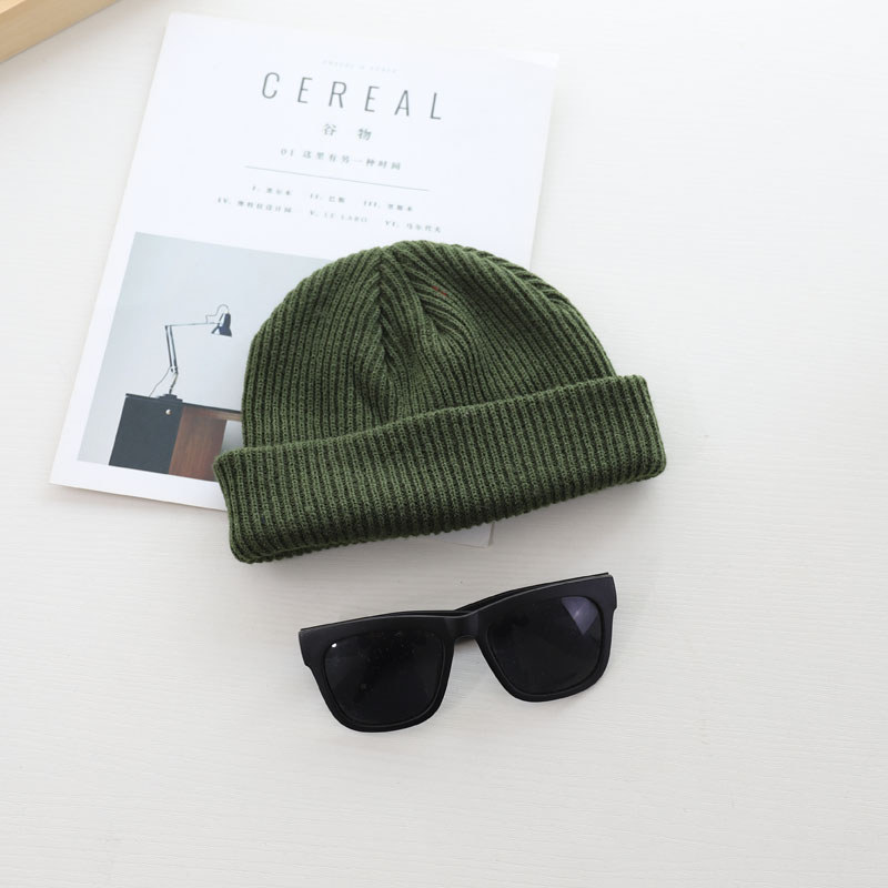 Chapéu de inverno melão pele chapéu masculino versão coreana chapéu de lã de malha rua Rogue chapéu Yuppie Hip-Hop Baoto