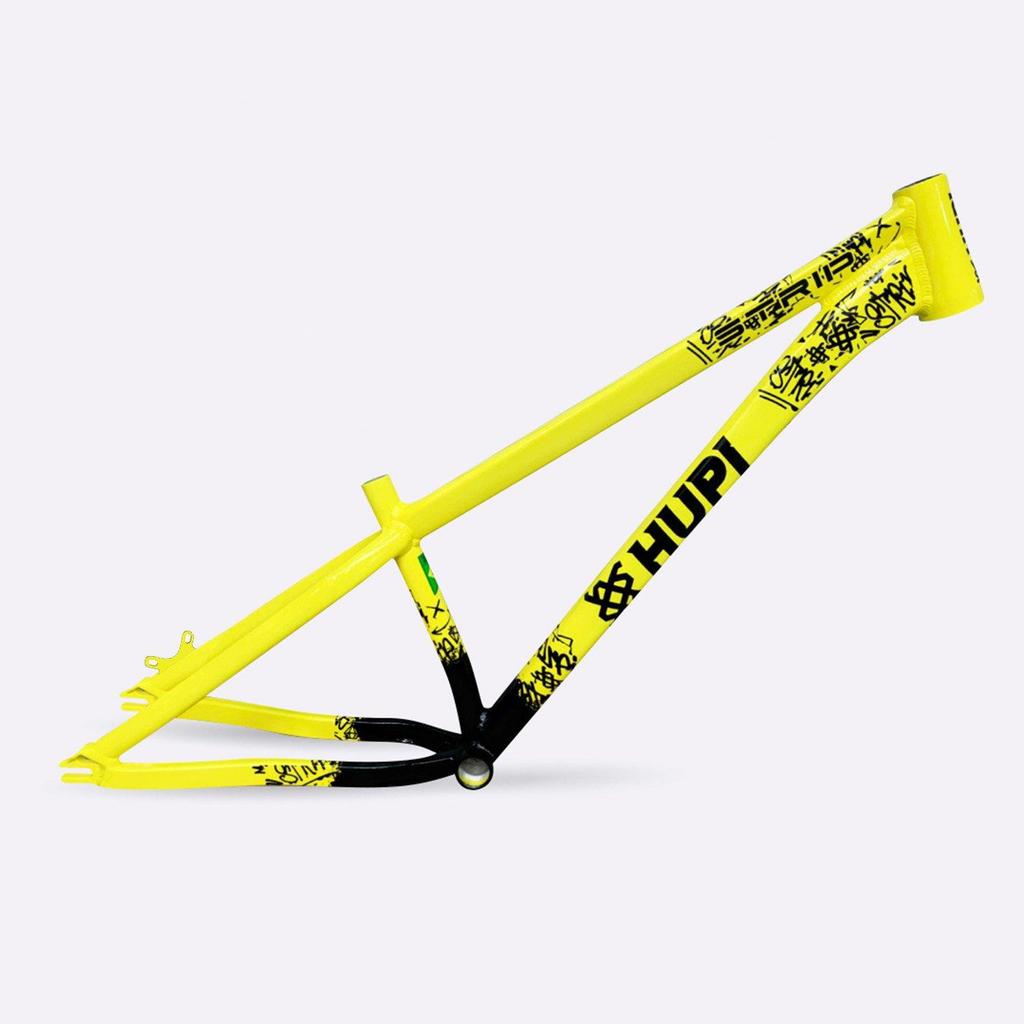 Quadro Bike HUPI Strip Gancheira Horizontal Aro 26 Amarelo e Preto