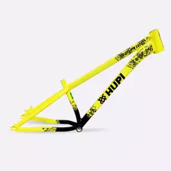Quadro Bike HUPI Strip Gancheira Horizontal Aro 26 Amarelo e Preto