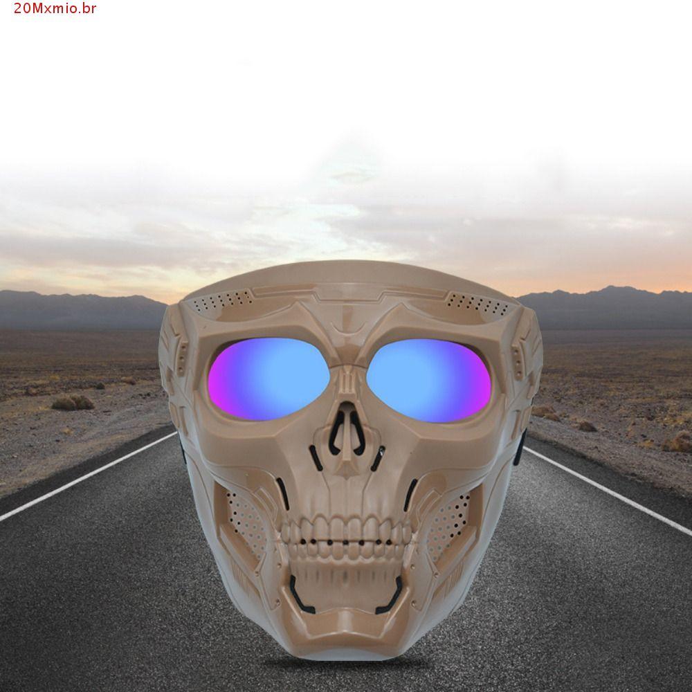 MXMIOB Crânio Fantasma-Forma Óculos Capacete Máscara De Vento Protetor Espelho Facial Proteção De Olhos Moto De Equitaçã