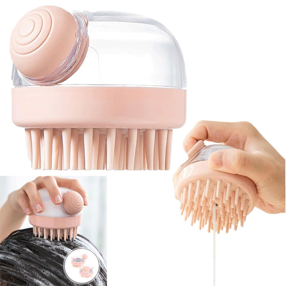 Silicone Couro Cabeludo Massageador Shampoo Escova Dispensador Macio Lavagem De Cabelo Ferramenta Limpeza Portátil Cuida