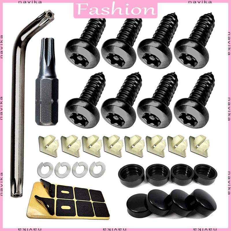 Conjunto Fixadores Placa Licença Aço Fácil Usar Parafusos Metal