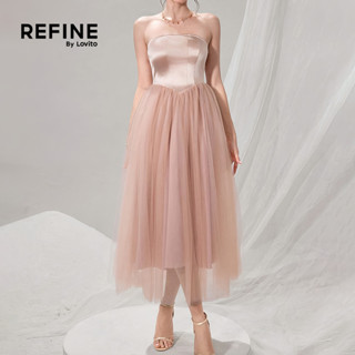 (Refine by Lovito) Vestido Elegante de Duas Zíper Vestido Rosa Primavera/verão para mulheres LR35E021 em Oferta na Shopee