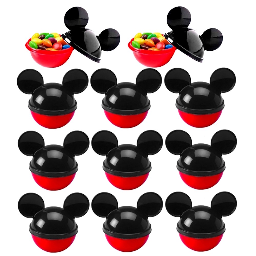 Kit 12 Potes p/ Doces Lembrancinhas Festa Infantil Pequeno Mickey de Orelhas em Oferta na Shopee