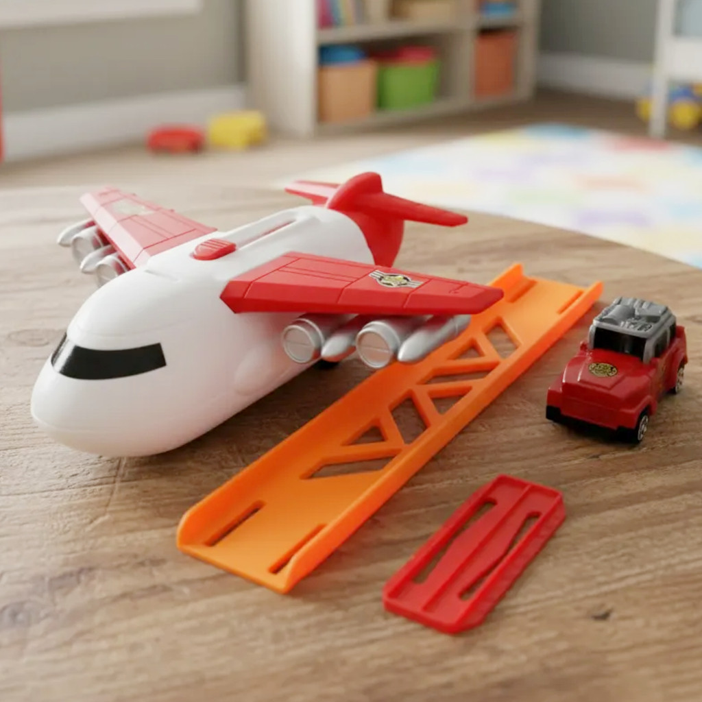 Avião Missão Bombeiro Com Lançador Carrinho e Pista Militar Resgate Radical
