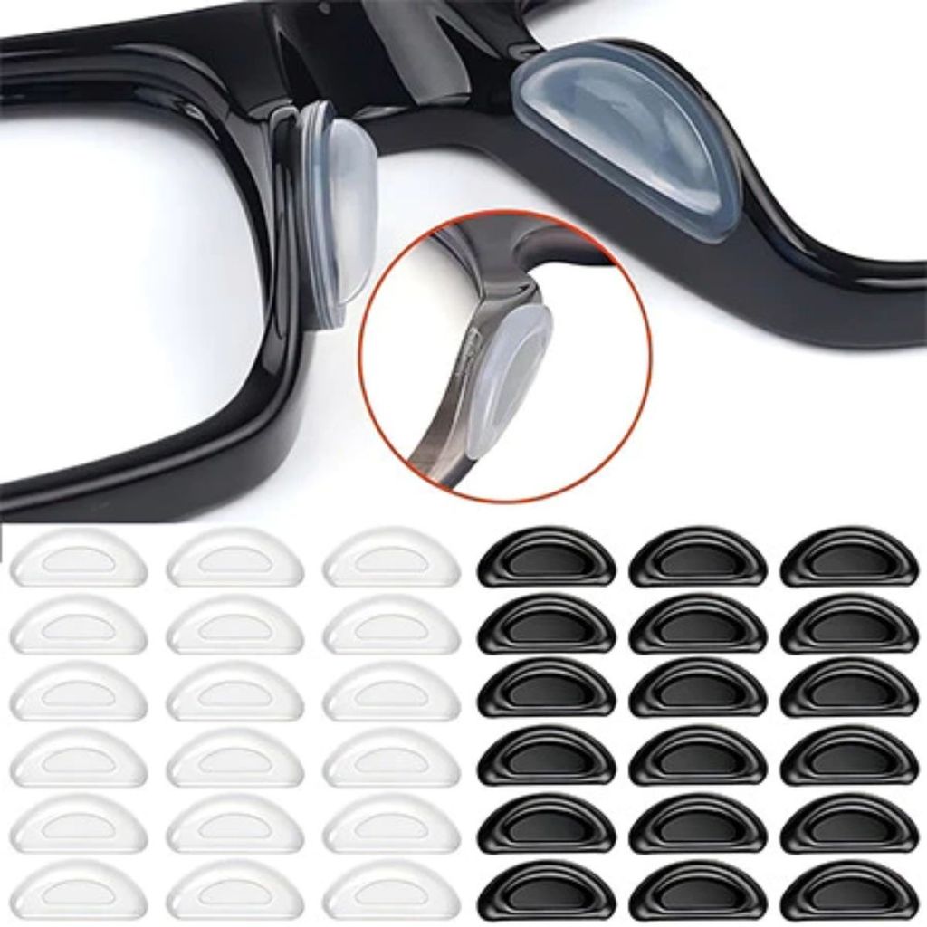 Kit 1/10/20 Pares Almofada Nariz Oculos Adesivas Silicone Antiderrapante Grau Sol Plaqueta apoio