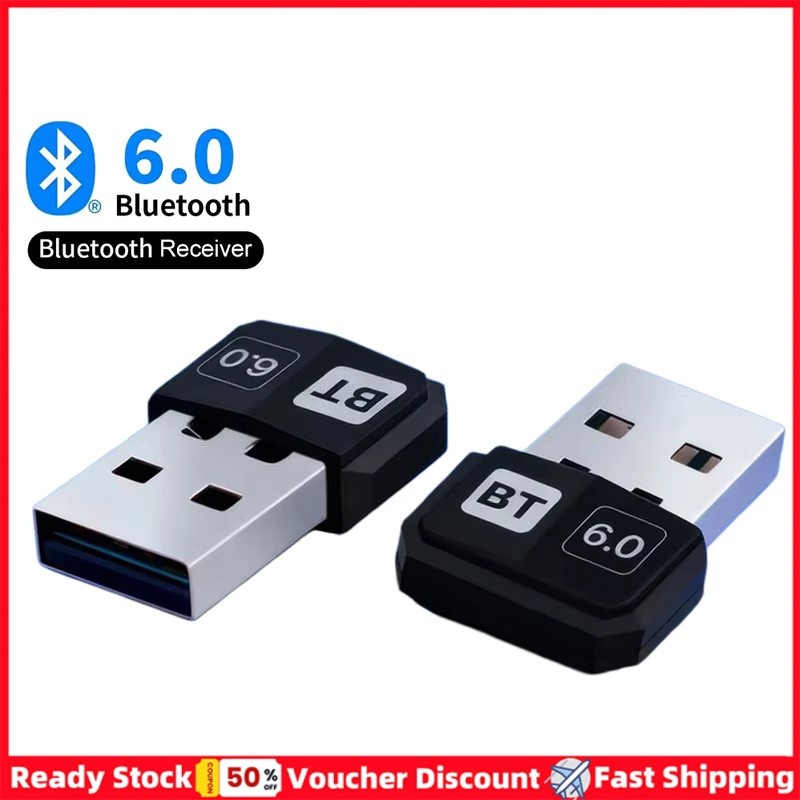 [Estoque Pronto] Receptor Bluetooth Sem Fio USB 6.0 Adaptador Para Laptop Mouse Keyborad Música De Áudio Acessórios PC