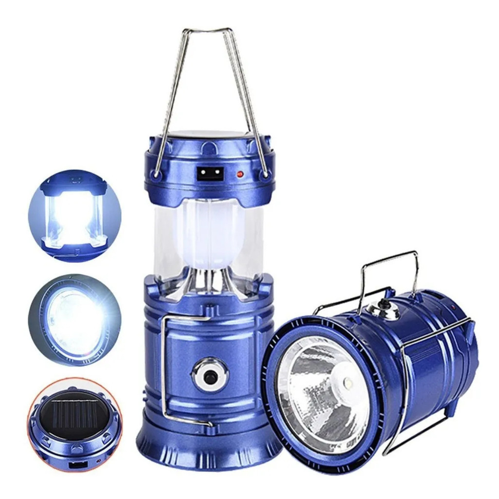 Lampião Lanterna Solar Led Luminaria Recarregavel Bivolt