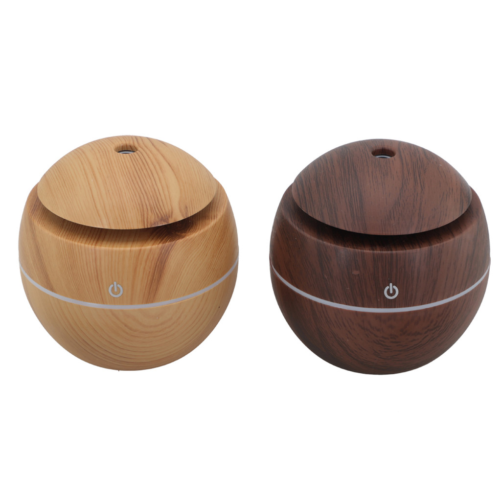 Umidificador Aromatizador Ultrassônico USB LED 7 Cores 130ml Design Madeira Silencioso