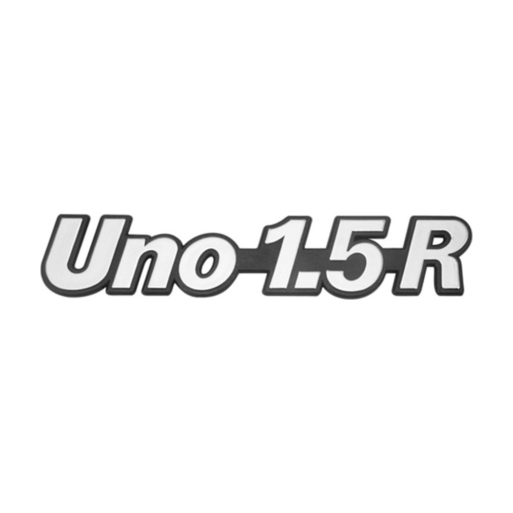 Emblema Resinado Uno 1.5R do Porta Malas Uno 87 88 Fundo Preto