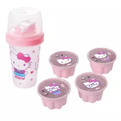Kit Lancheira Hello Kitty 4 Potes 1 Garrafa Mini Shakeira Volta às Aulas Plasútil
