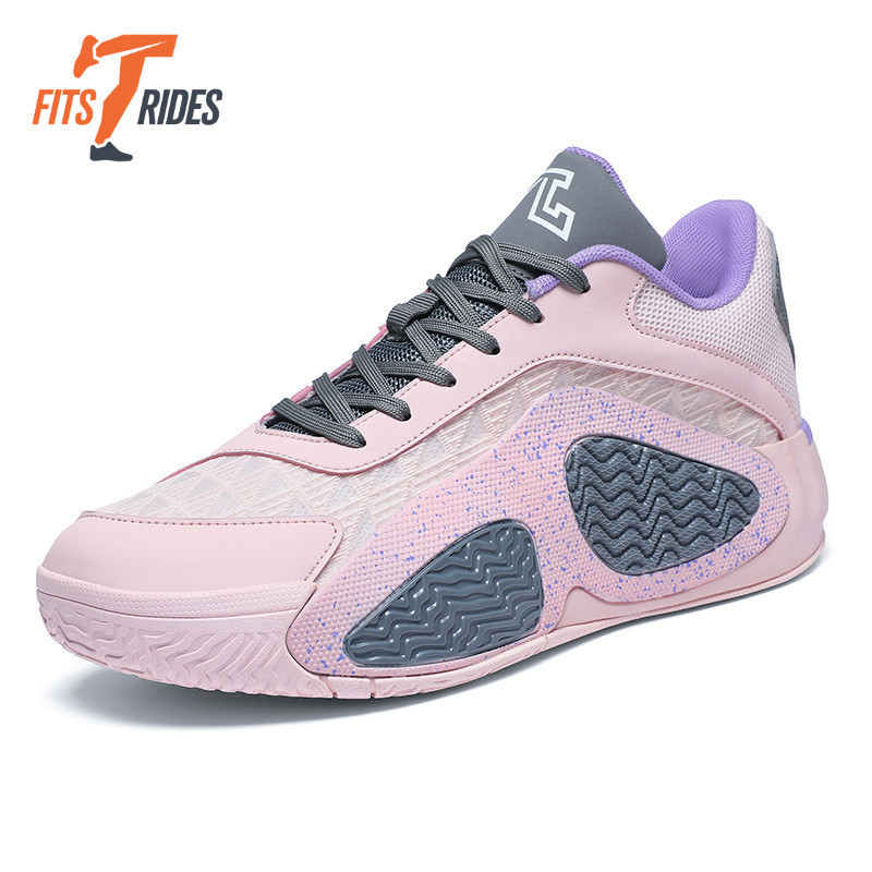 Tênis de Basquete Rosa Cano Alto para Masculino Feminino Antiderrapante Respirável e Resistentes Ao Desgaste