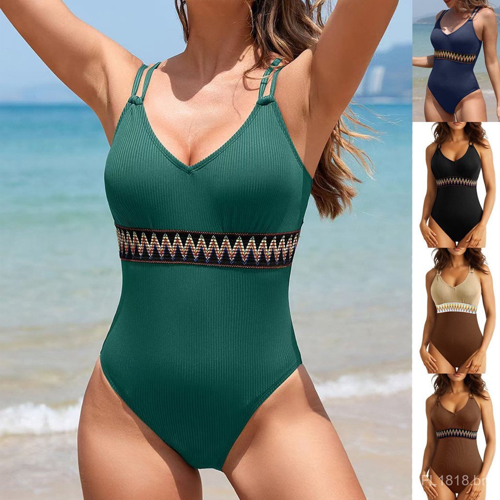 Nova chegada com maiô de controle de barriga, maiô feminino de cor sólida, biquíni