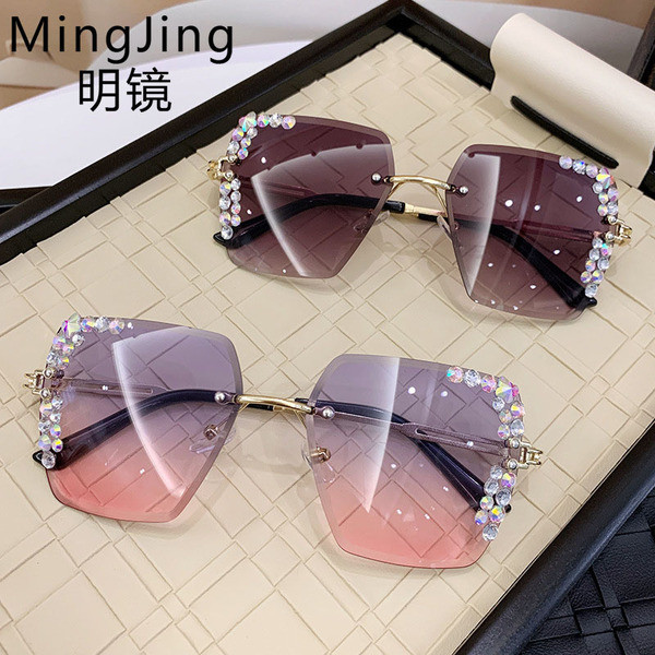 óculos de sol feminino oculos de sol feminino Grande quadro corte borda quadro quadrado óculos de sol feminino Glitter