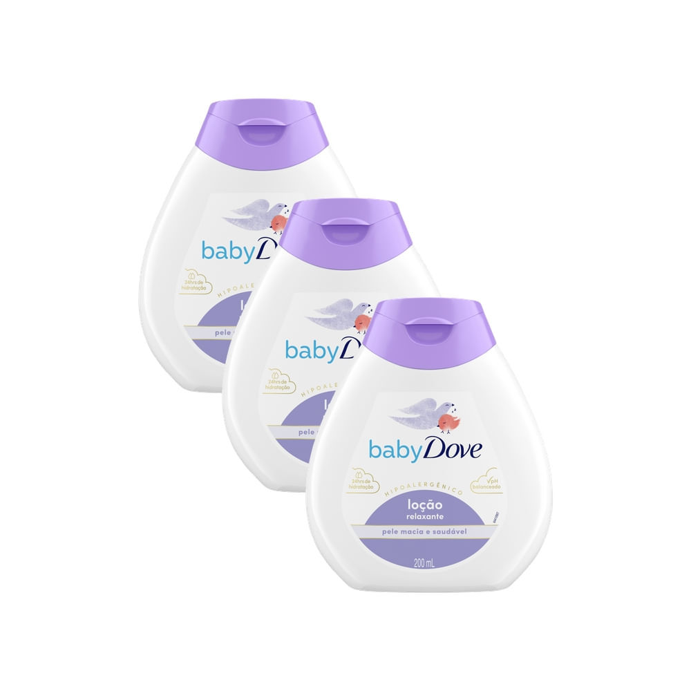 Kit 3 Loção Infantil Hora de Dormir Baby Dove 200ml em Oferta na Shopee
