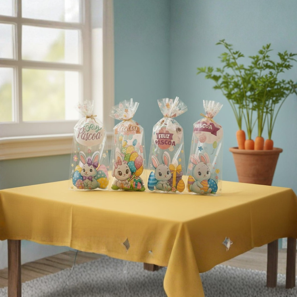 50 unidades Saquinho de Pascoa com Arame Embalagem Saco para doces e lembrancinhas em Oferta na Shopee