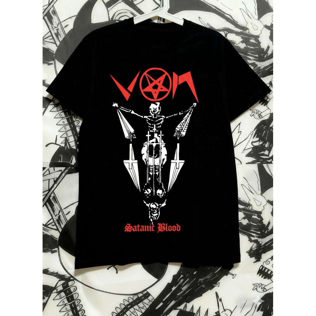 Music.Soul Camiseta Masculina Von Satanic Blood Banda Black Metal Clássica Algodão Confortável Estilosa Moderna Verão em Oferta na Shopee