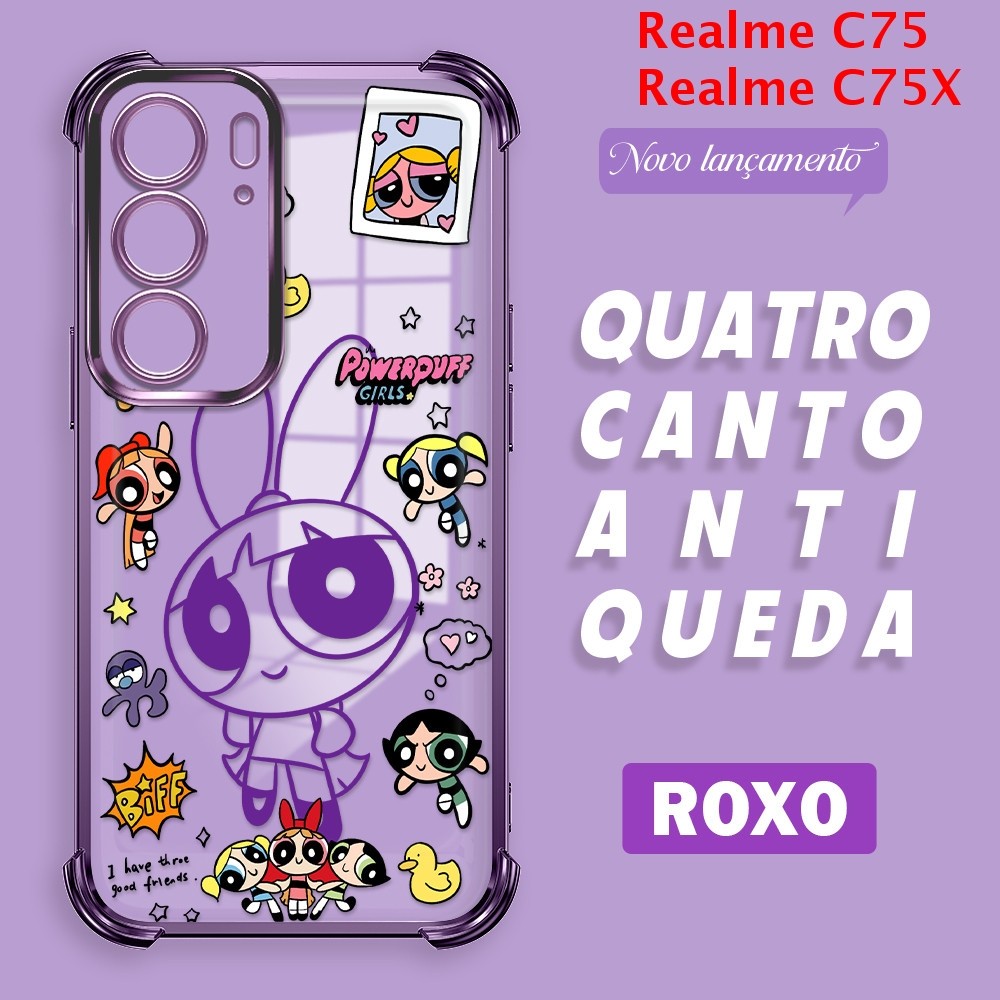 Capa Para Realme C75 C75X 4G Capinha Anti Choque Case Transparente 0451 FS em Oferta na Shopee