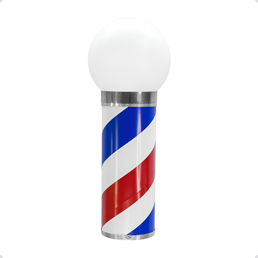 Barber Pole Poste De Barbearia De Parede 40cm Bivolt Megan Estrutura Colorido 127v