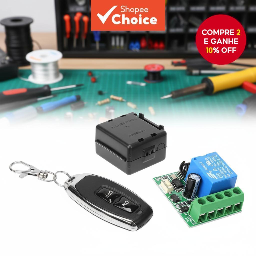 Controlador Universal de Portão Interruptor DC 12V RF 433 MHz Receptor de Relé DIY Mini Módulo para Porta de Garagem