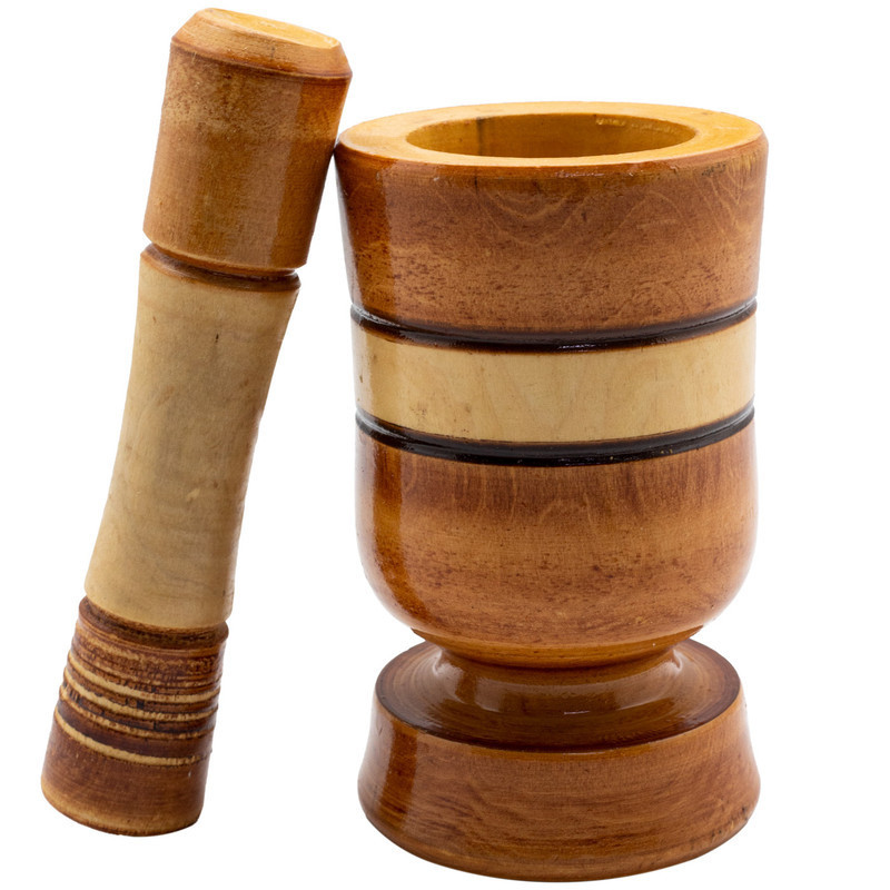 Pilão De Madeira 10 cm Torneado Para Temperos E Alhos em Oferta na Shopee