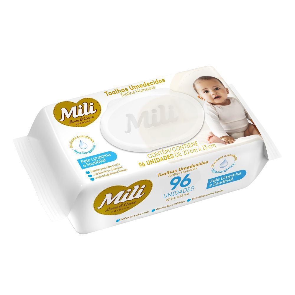 Toalha Umedecida Mili Love E Care 96 Unidades em Oferta na Shopee