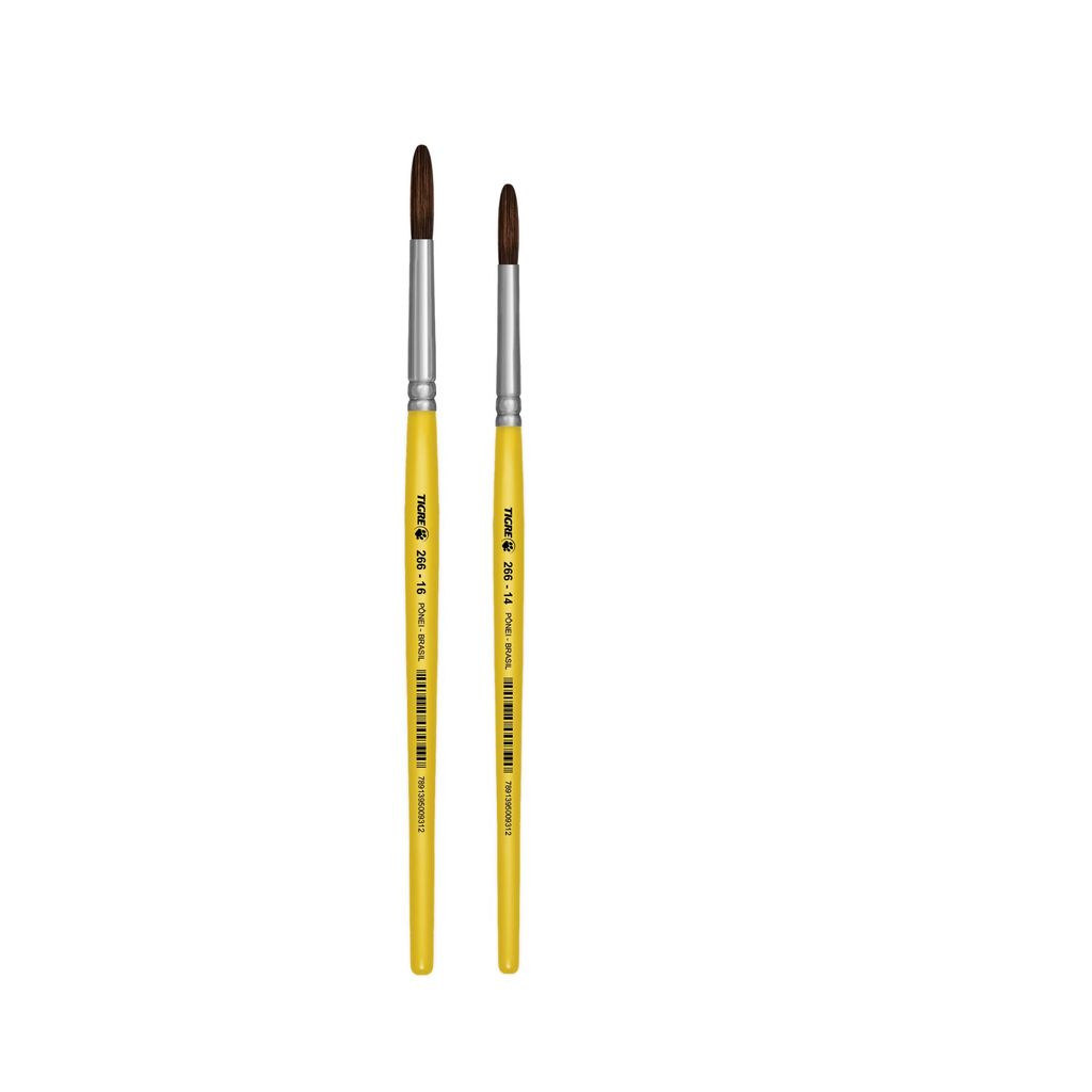 Kit 2 Pinceis Tigre Para Aquarela e Artesanato em Geral