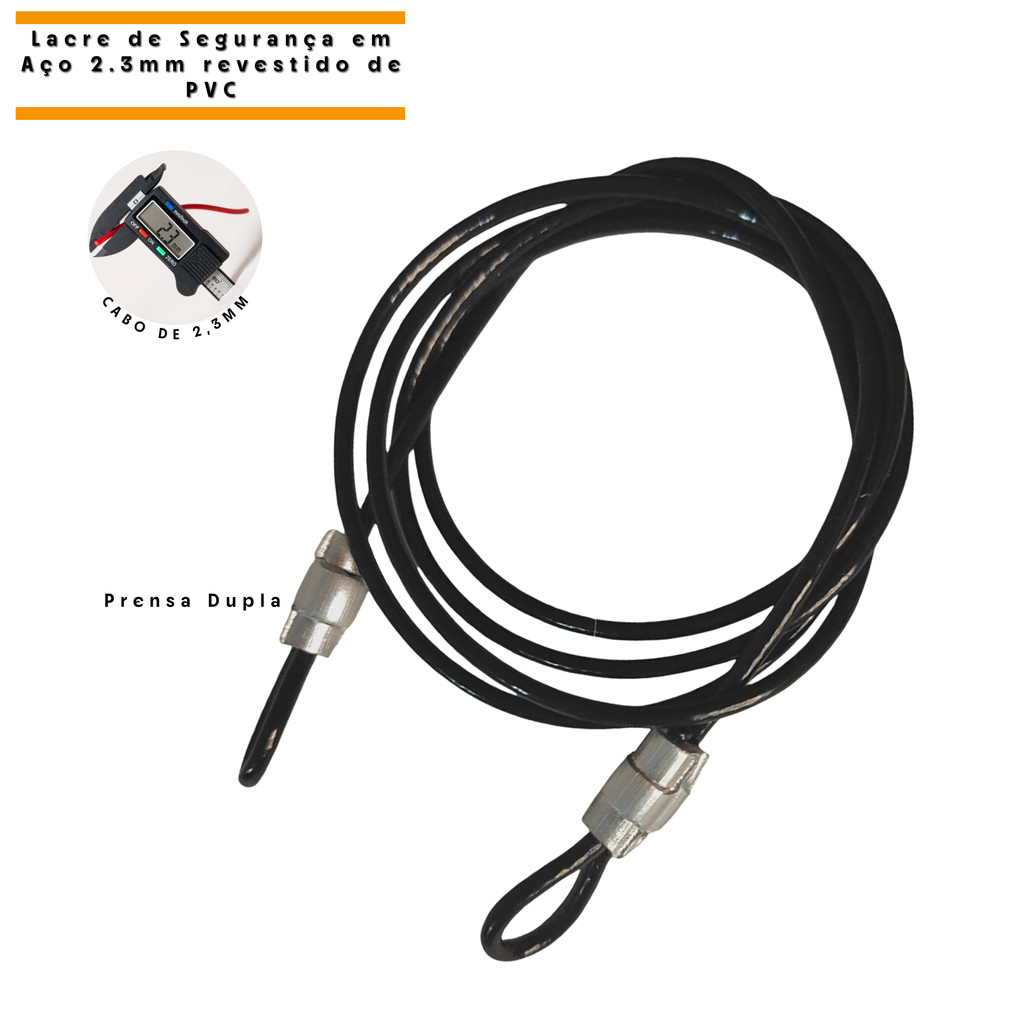 Lacre Segurança Multiuso 1 Metro Cabo de Aço Revestido Bag Bike Bagagem Bolsa Gopro