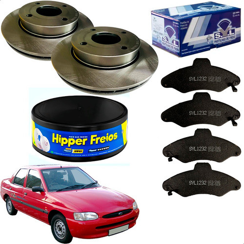 2 Discos Freio + Pastilhas Escort Zetec 1.8 97 98 99 A 01.. em Oferta na Shopee
