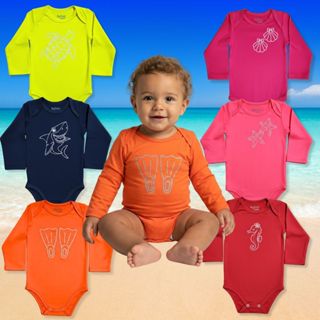 Body Maiô Manga Longa Pra Bebê Proteção Uv 50+ piscina praia em Oferta na Shopee