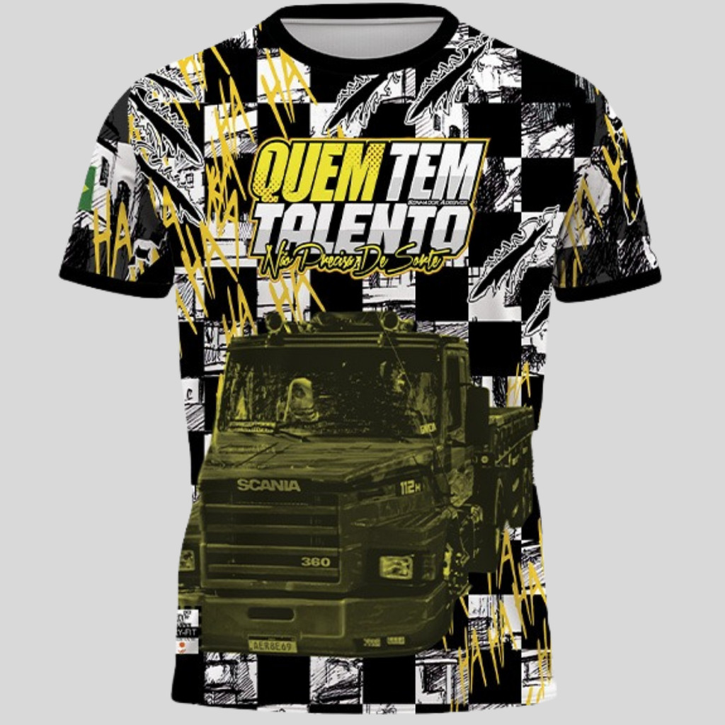 Camiseta Caminhoneiro Scania Dry Fit Quem Tem Talento