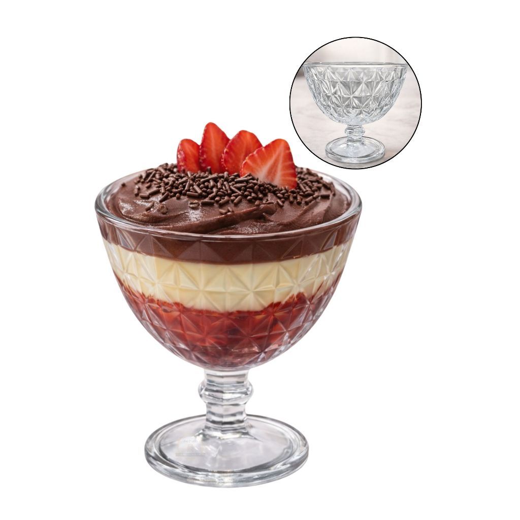 Jogo Taças Sobremesa Topázio 300ml C/06unid. Vidro Luxo Elegante