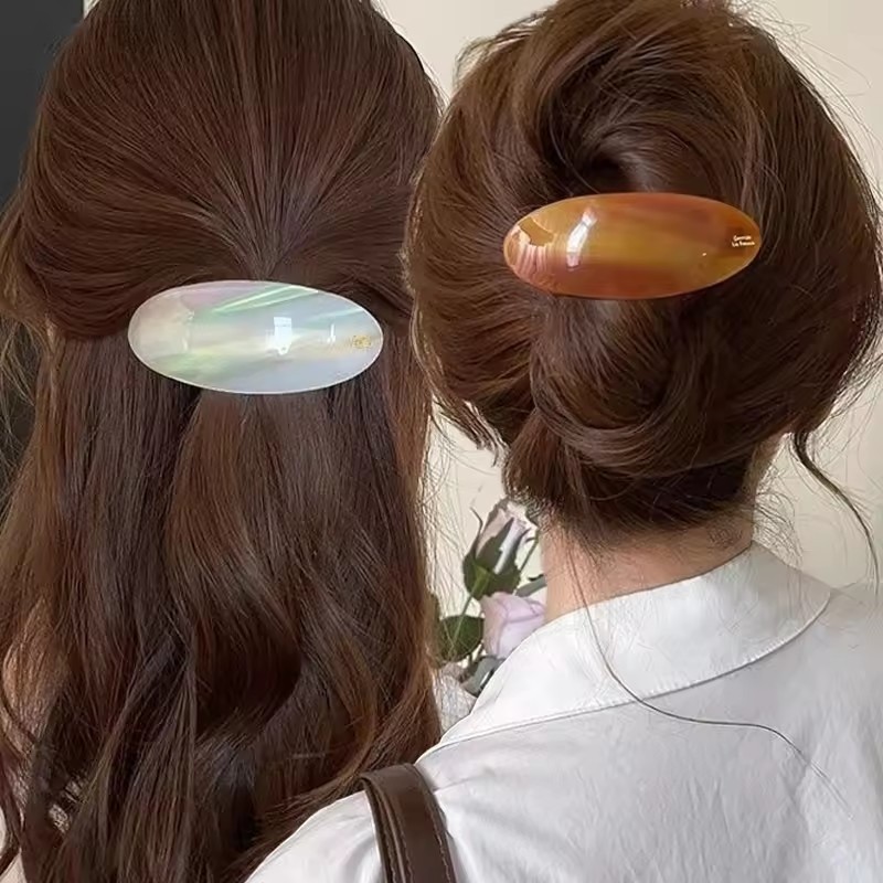 1/3/5 Unidades De Grampo De Cabelo Francês Elegante Em Formato Oval-Chapéu De Garra Vintage-Meninas Mulheres INS Braçade