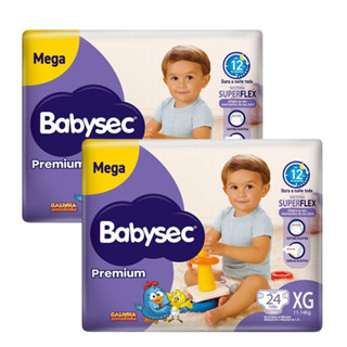 Pack 2x Fralda BabySec Mega XG Premium Galinha Pintadinha c/ 24 unid - Barreiras antivazamento em Oferta na Shopee