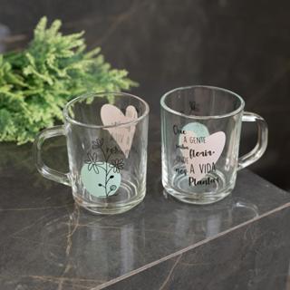 2 Canecas Lyor de Vidro Florir 220ml em Oferta na Shopee