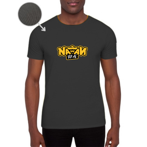 Camiseta Dry Fit Cinza Manga Curta Natan por Aí Logo
