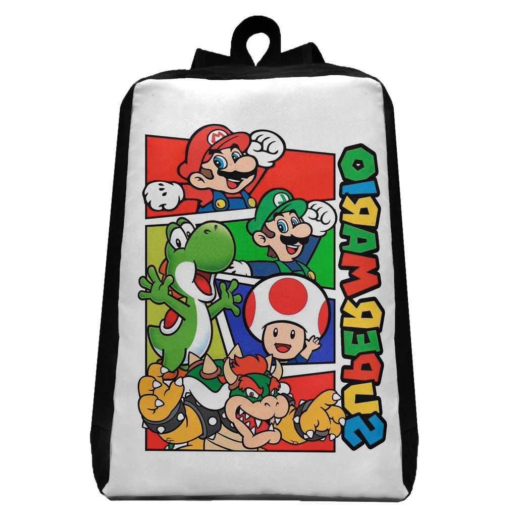Mochila Super Mario Bros Luigi Yoshi Toad Bowser Infantil e Juvenil Volta às Aulas Escolar