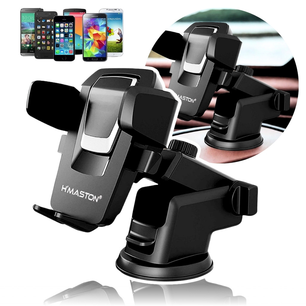 H'Maston CJ-02 Suporte Celular GPS Veicular Carro Universal 360° Trava Automática Ajustável