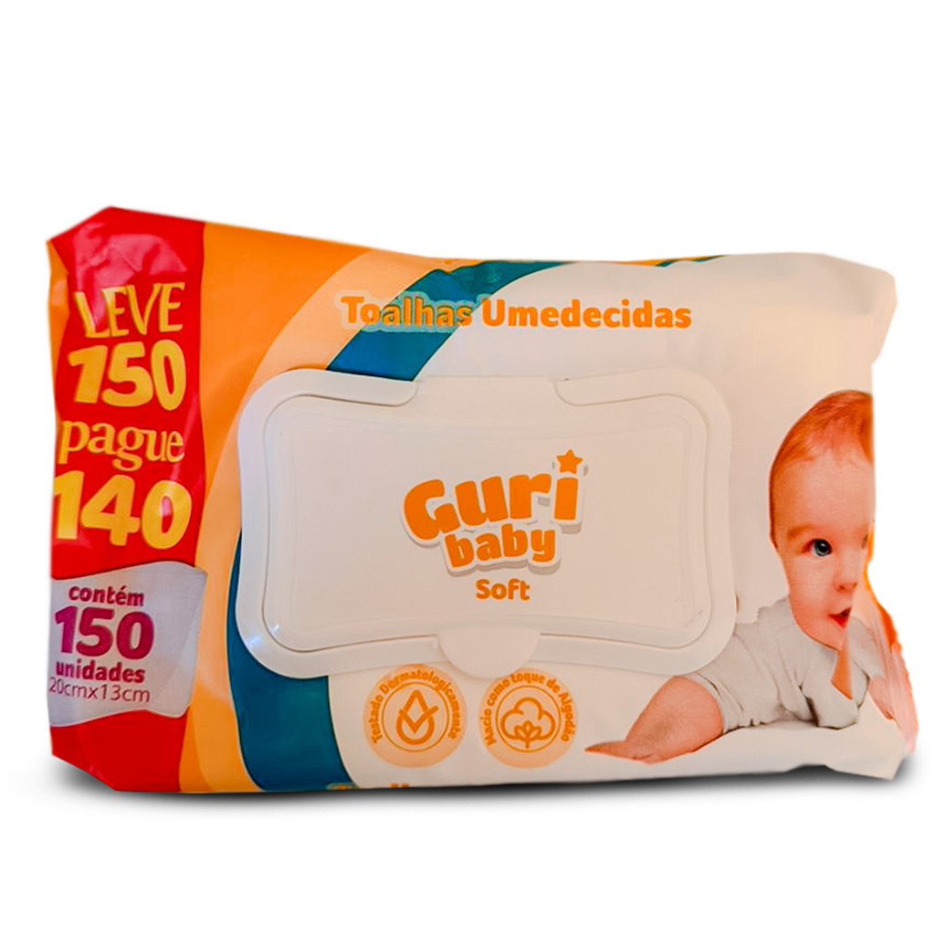 Toalhas Umedecidas Guri Baby C/150 Unidades