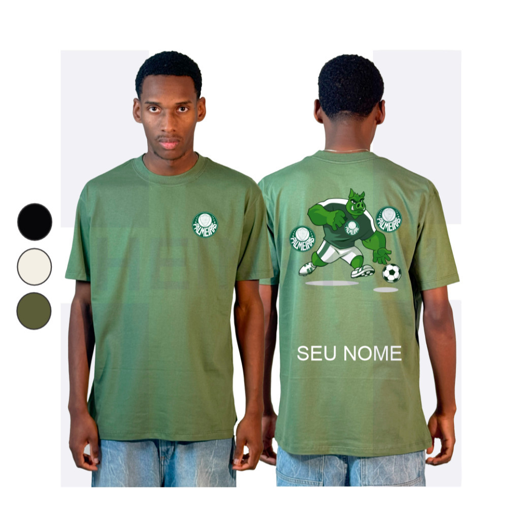 Camiseta Torcida Organizada PALMEIRA PERSONALIZADO ENVIE SEU NOME POR MENSAGEM unissex oversized streetwear camisa