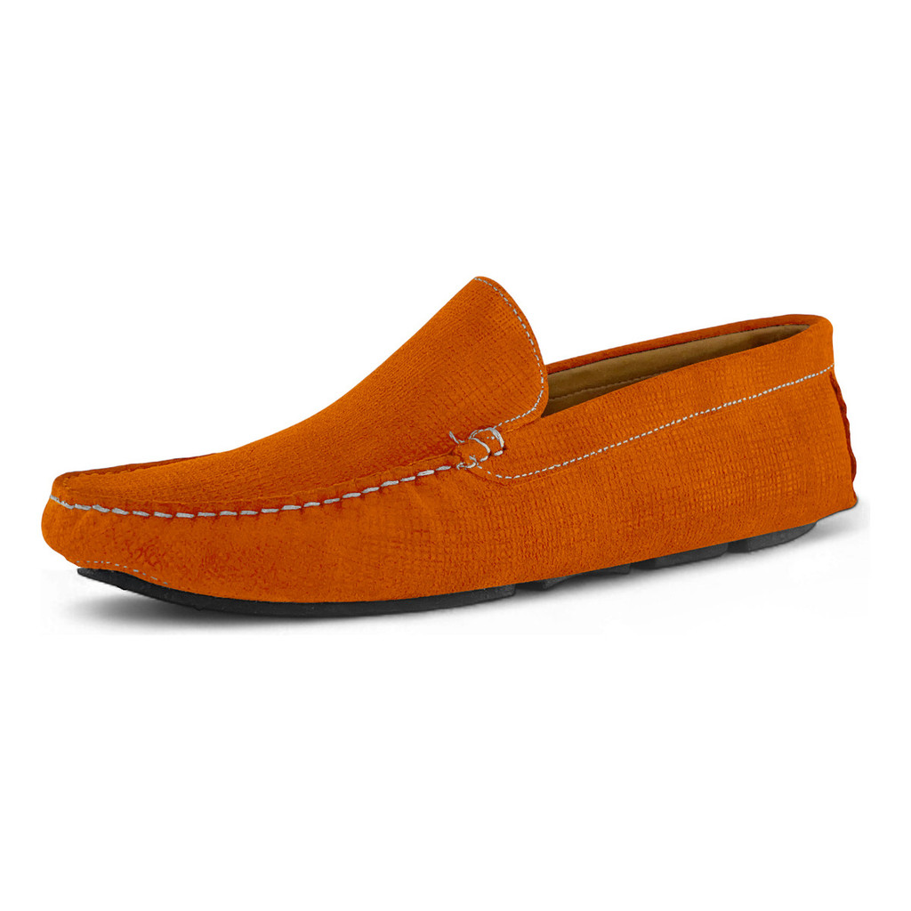 Mocassim Drive Masculino Couro Camurça Linho Forrado Couro