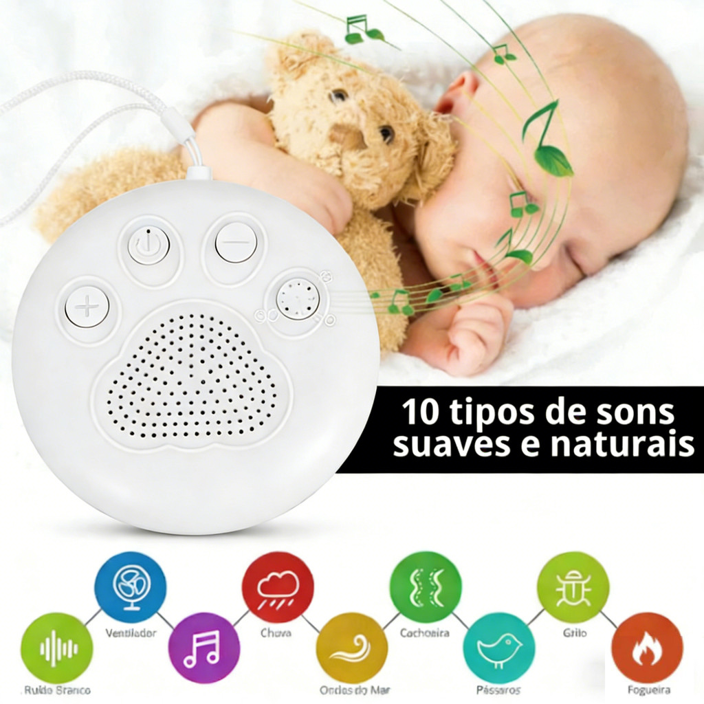 Aparelho de Ruído Branco para Sono do Bebê e Mães | 10 Sons Calmantes | Relaxante para Profissionais e Crianças em Oferta na Shopee