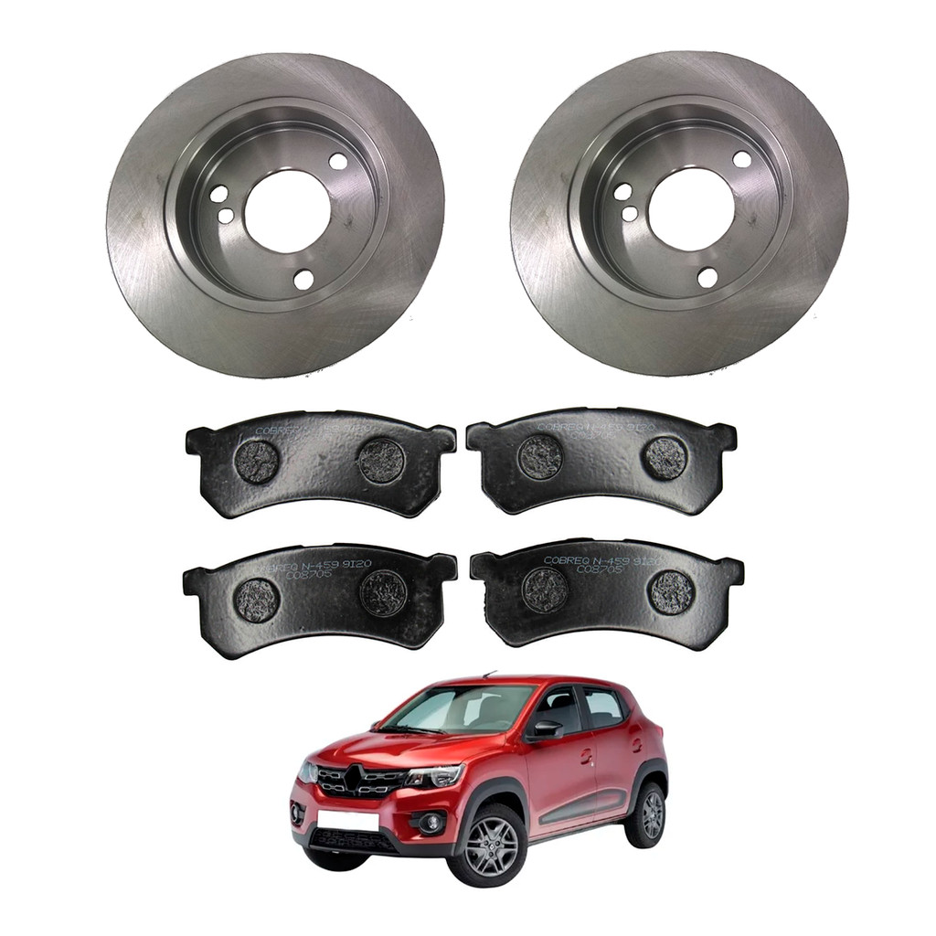Kit Disco e Pastilha de Freio Dianteiro Kwid 1.0 12V 3 Cil 2017 a 2025 Hipper + Cobreq