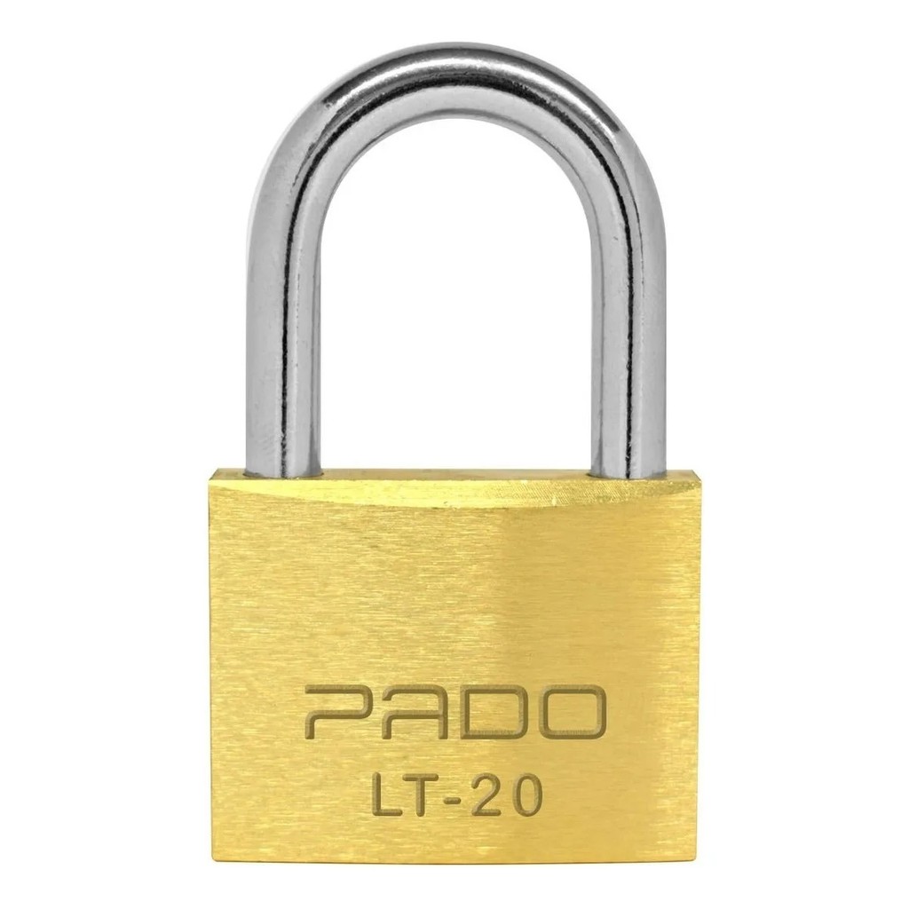 Cadeado Pado 20mm Original em Latão Dourado com 2 Chaves