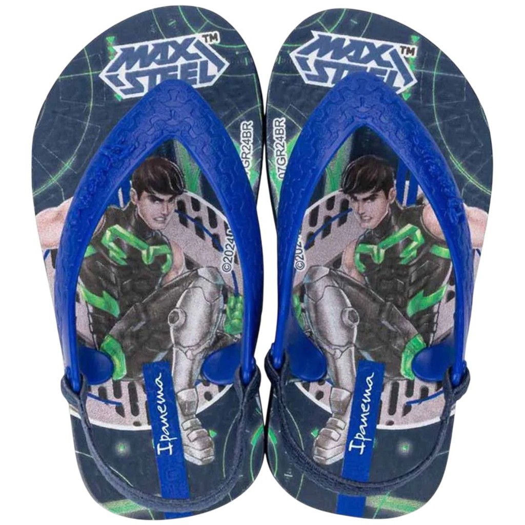 Chinelo Infantil Menino de Dedo Elástico Max Steel Ipanema