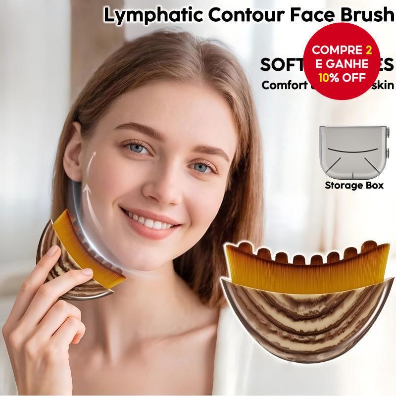 Nova Escova de Massagem Facial Contorno Linfático com Caixa de Armazenamento para Estimulação e Contorno Facial
