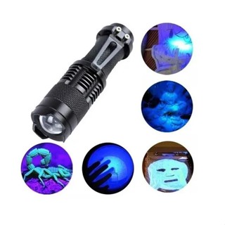 Lanterna LED UV Ultra Violeta com Luz Branca Foco Zoom Recarregável via USB Profissional em Oferta na Shopee