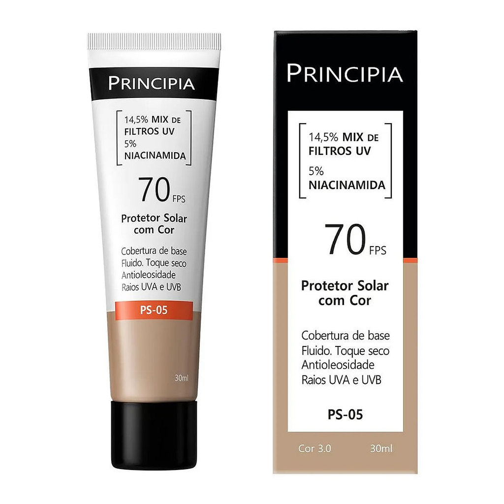 Protetor Solar Principia Niacinamida FPS70 Cor 3.0 PS-05 30ml em Oferta na Shopee
