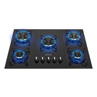Cooktop A Gás 5 Bocas Mondial Preto E Inox Bivolt em Oferta na Shopee